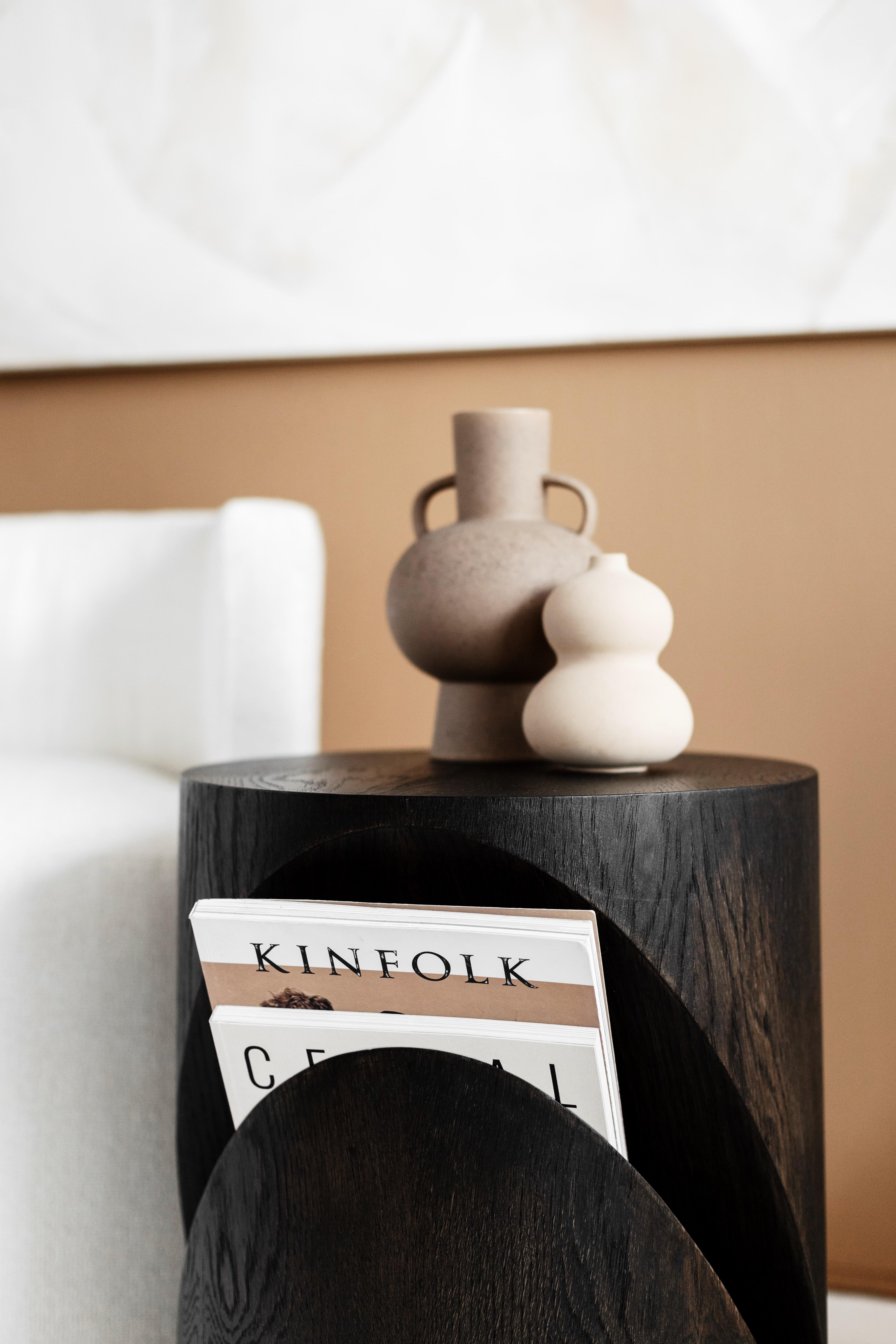 Modern Mola Side Table with distinctive look - Smudgy Oak  For Sale