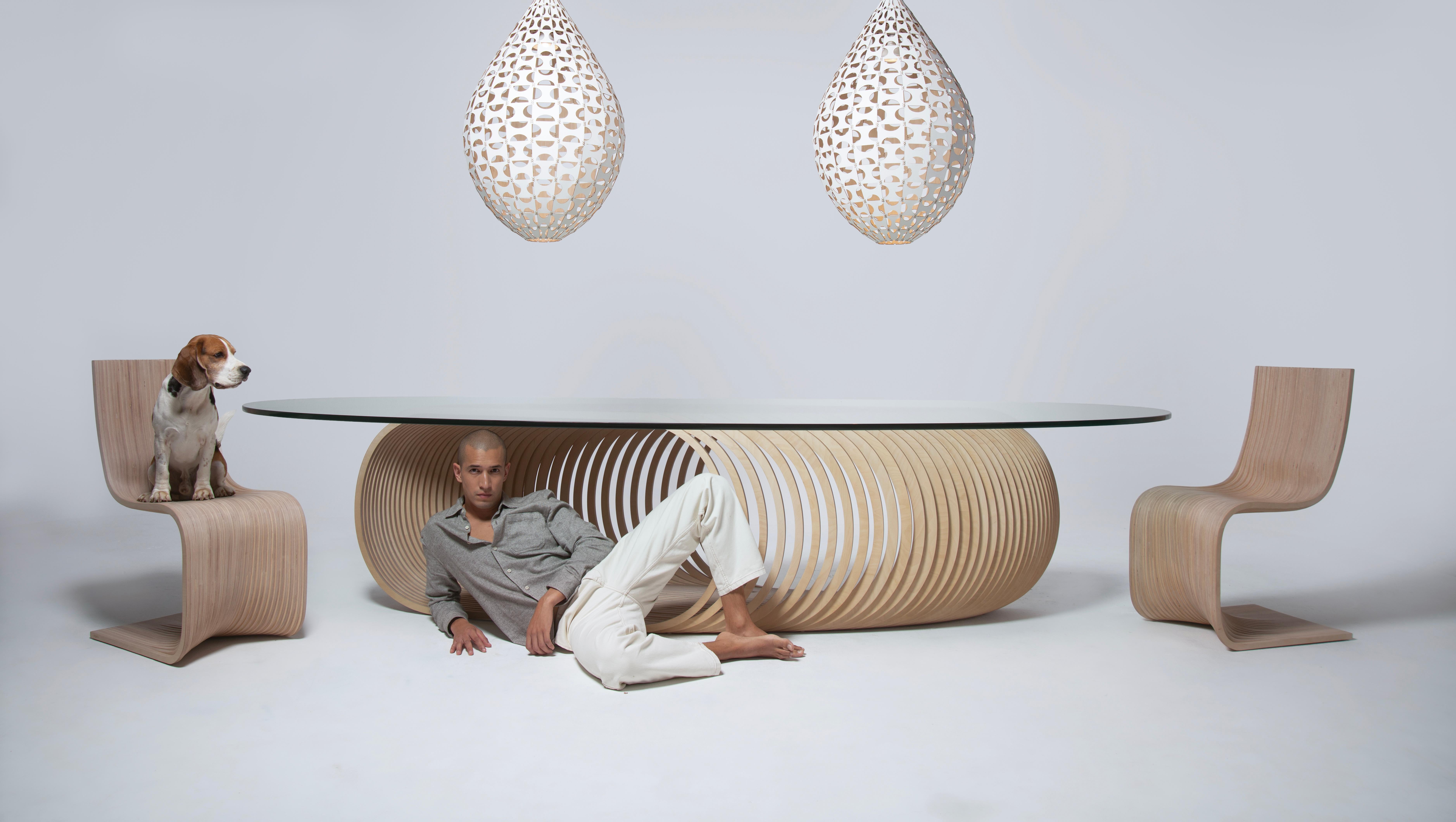 Contreplaqué Mola Table Large by Piegatto, une table contemporaine sculpturale en vente
