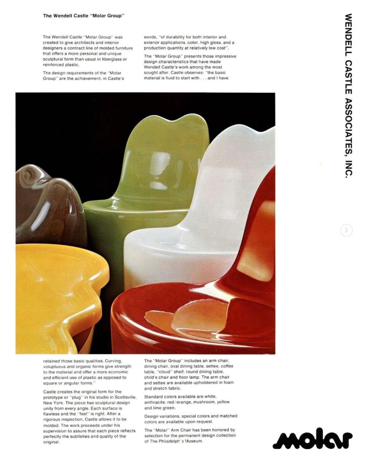 'Molar' Gel-Coated Fiberglass Loveseat Sofa by Wendell Castle, c. 1969 For Sale 7
