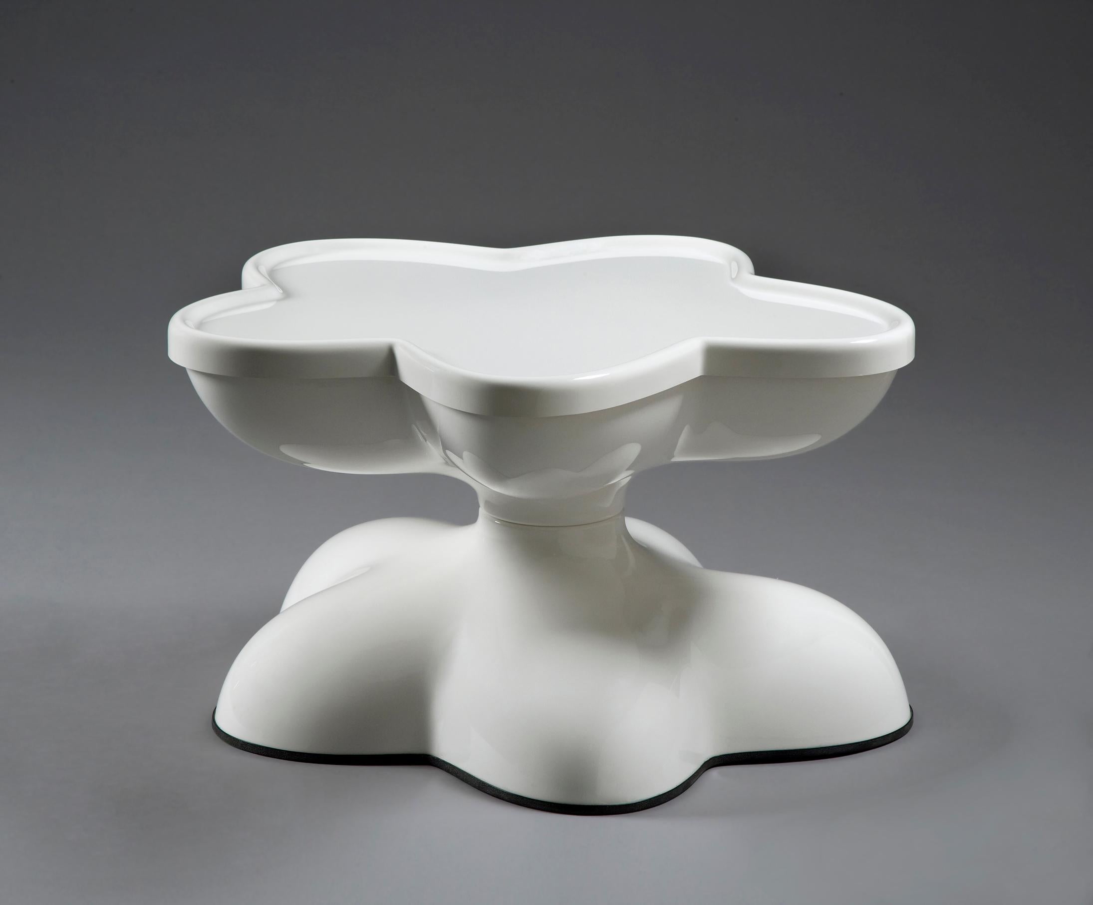 Modern Wendell Castle Molar Swivel Coffee Table in White Plastic For Sale