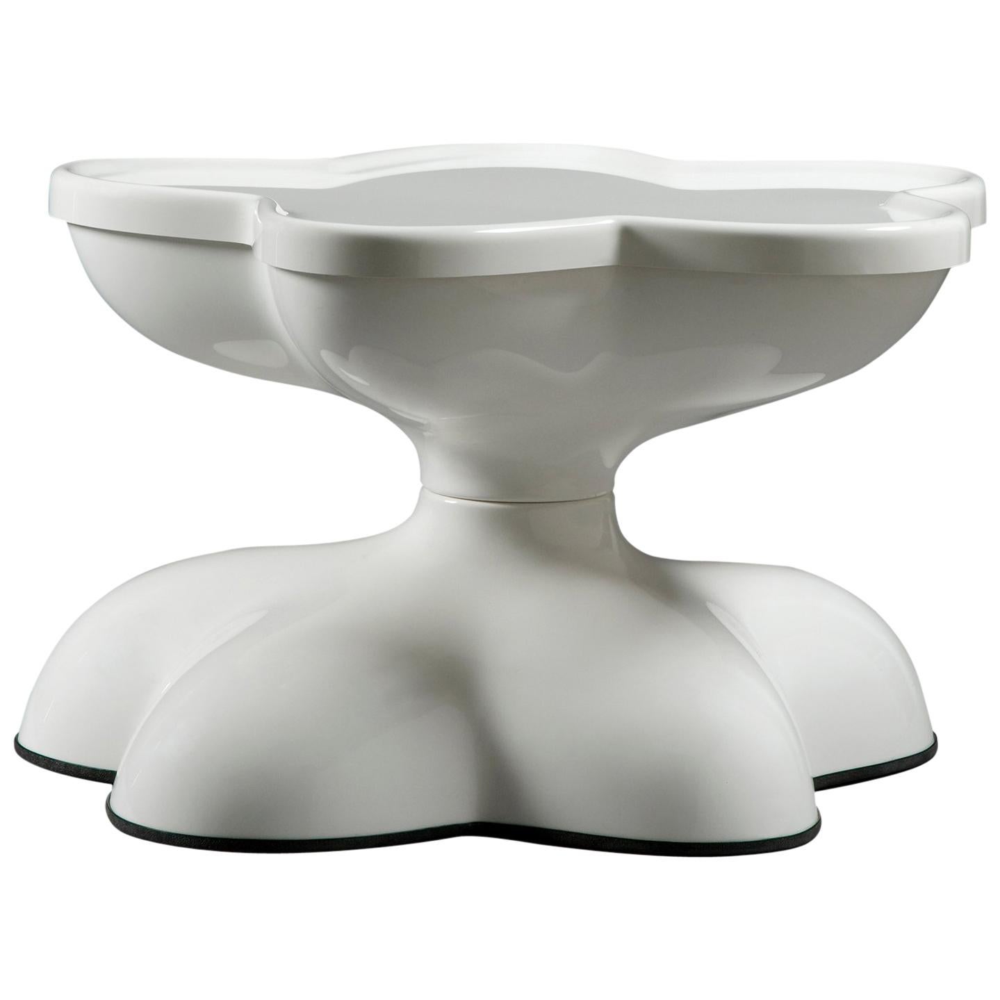 Wendell Castle Molar Swivel Coffee Table in White Plastic For Sale