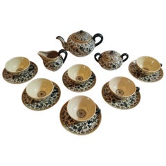 Vintage Molaroni Pesaro Teapot and Cups Set, Italy, 1930s