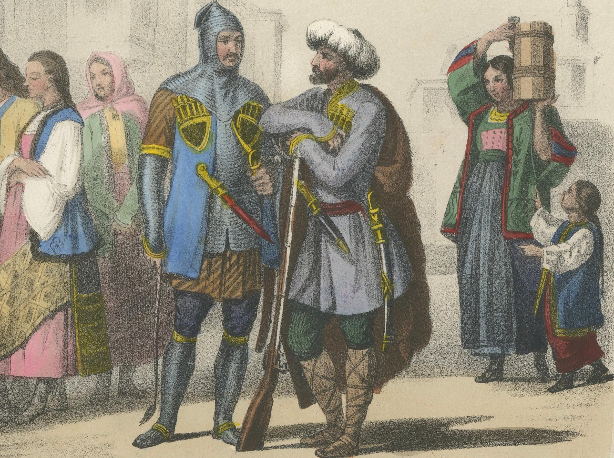 Trajes de Moldavia y Circasia - Pueblos de las Provincias Danubianas, c.1845 Mediados del siglo XIX en venta