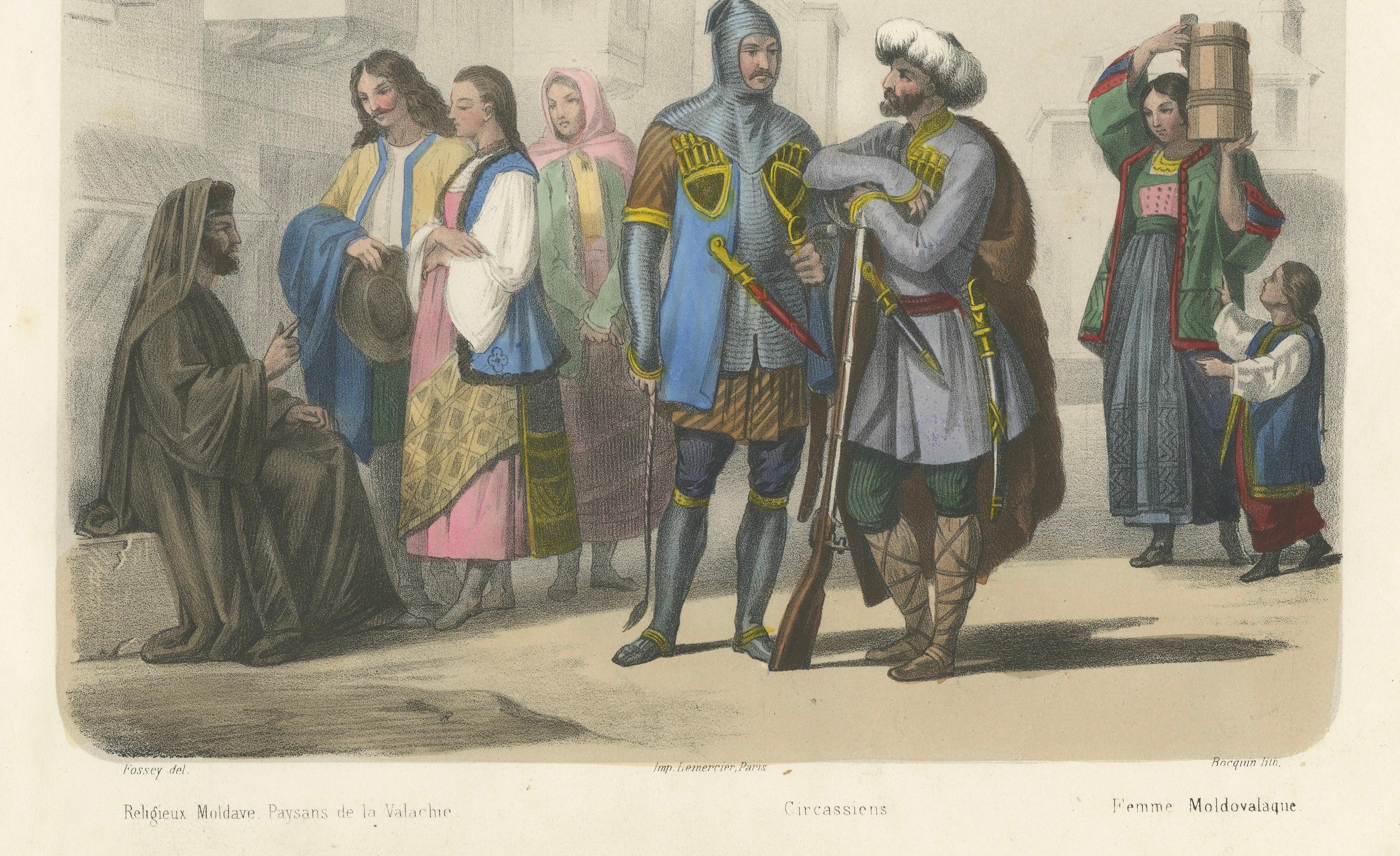 Trajes de Moldavia y Circasia - Pueblos de las Provincias Danubianas, c.1845 en venta 1