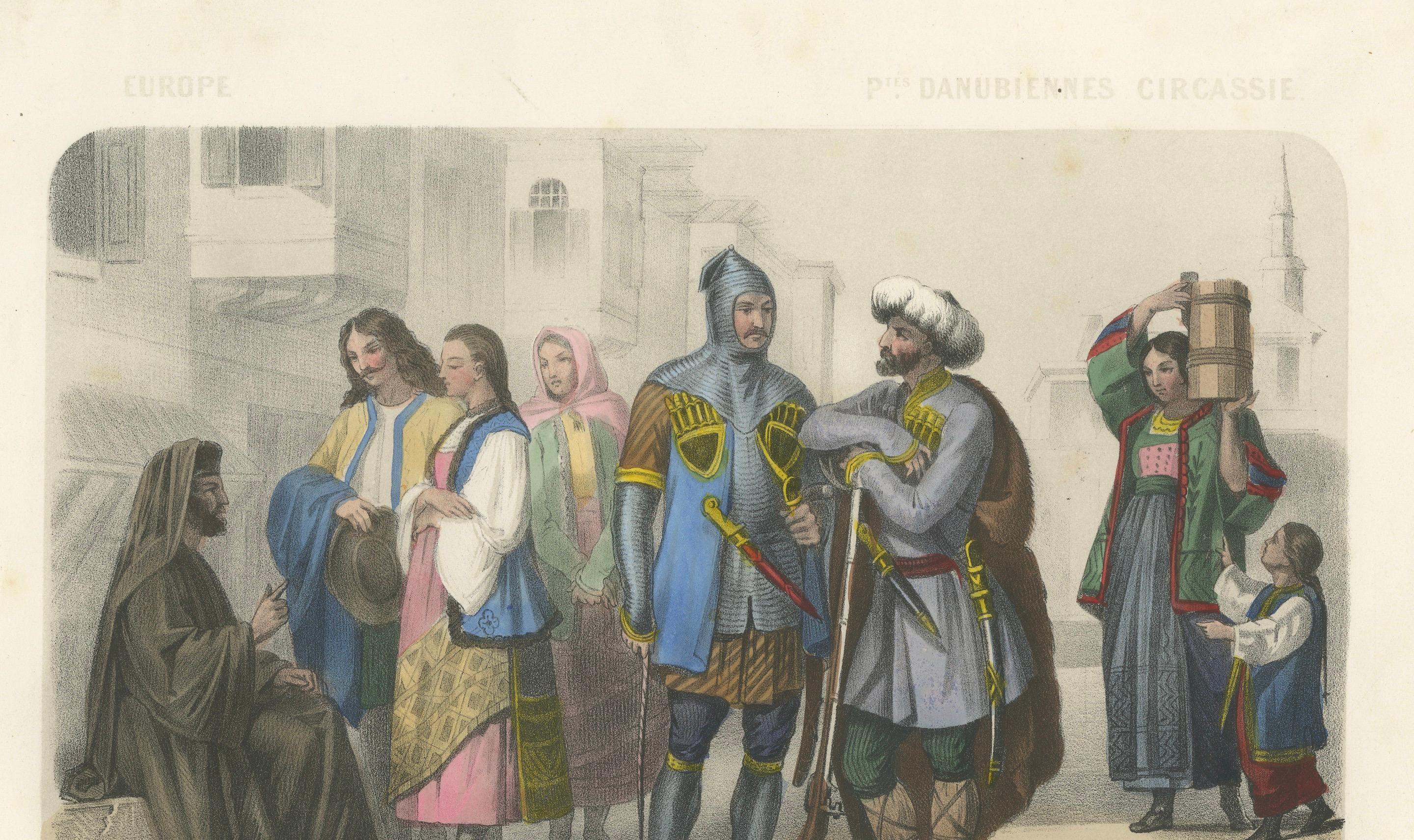 Trajes de Moldavia y Circasia - Pueblos de las Provincias Danubianas, c.1845 en venta 2