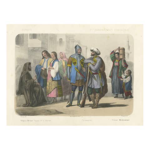 Moldavian and Circassian Costumes – Peoples of the Danubian Provinces, c.1845