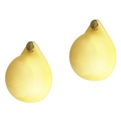 Molded and Cut Yellow Glass 1980s "Drop" Sconces by VeArt