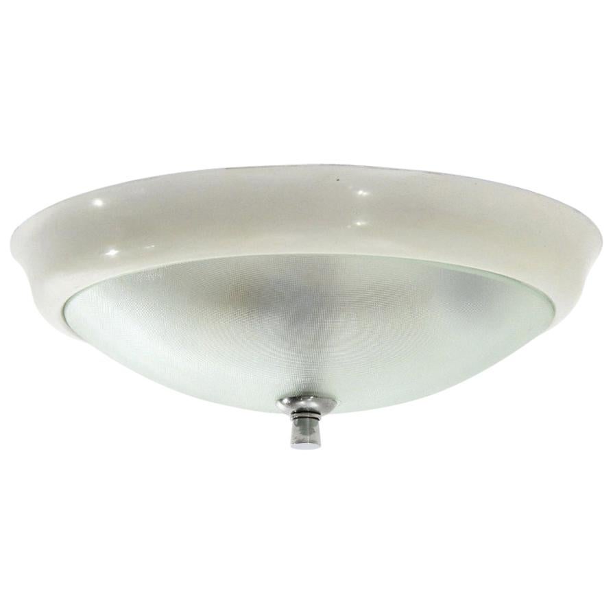 Molded Glass Ceiling Lamp, 1940s For Sale
