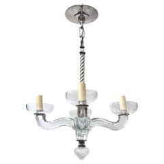 Used Set of French Molded Glass Chandeliers