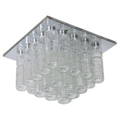 Molded glass cylinder flush mount by Doria