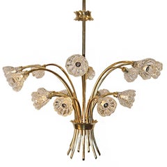 Molded Glass Flower Chandelier