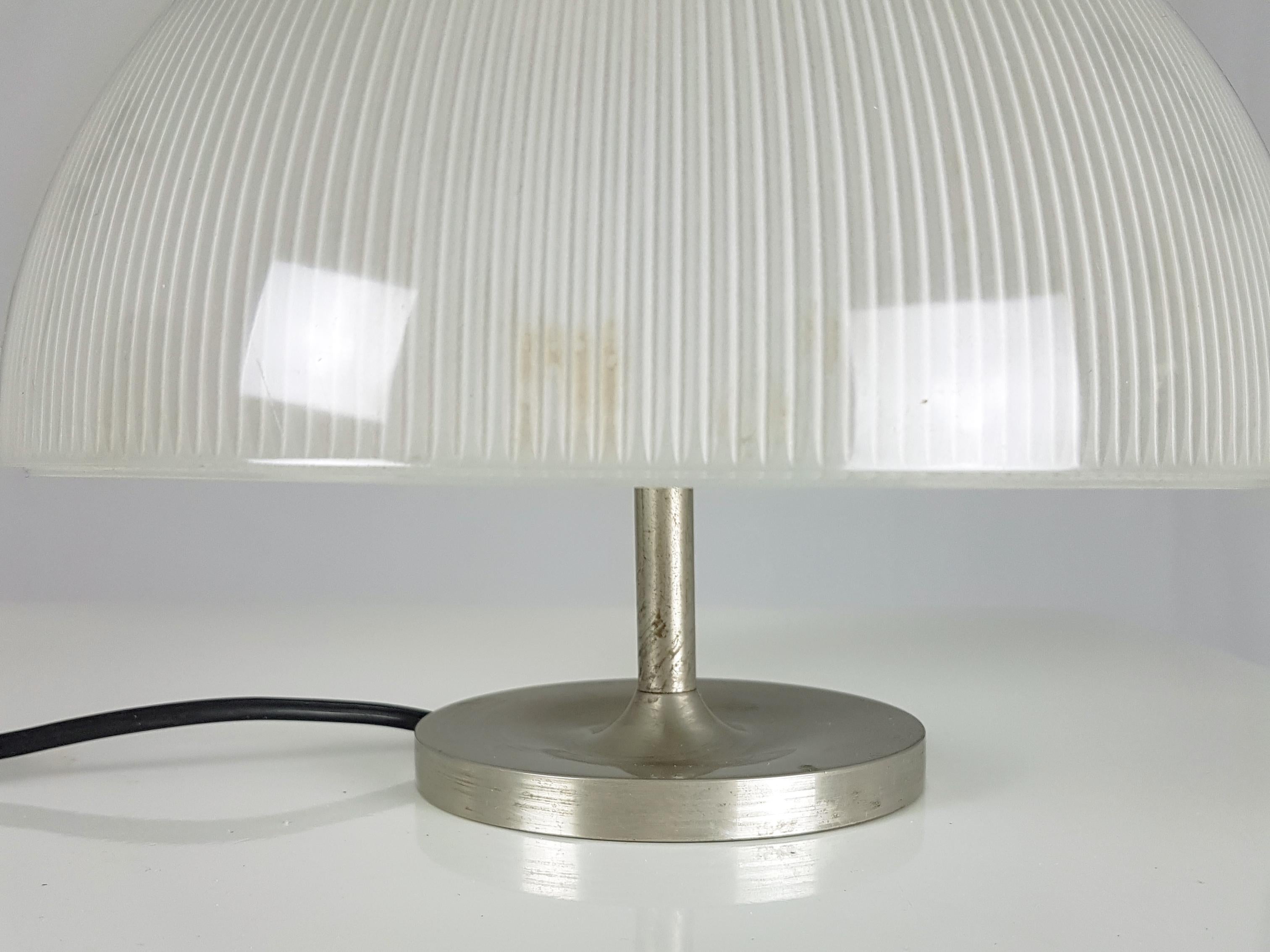 Space Age Molded Glass & Nickel Plated 1960s Alfetta Table Lamp by S. Mazza for Artemide