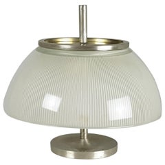 Molded Glass & Nickel Plated 1960s Alfetta Table Lamp by S. Mazza for Artemide