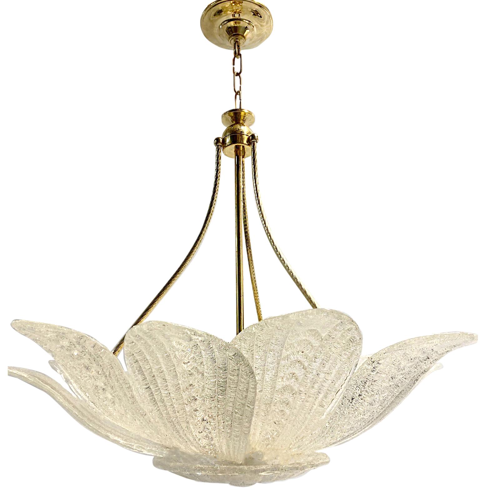 Mid-20th Century Murano Molded Glass Chandelier