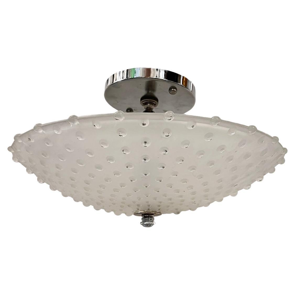 Molded Glass Semi Flush Fixture For Sale