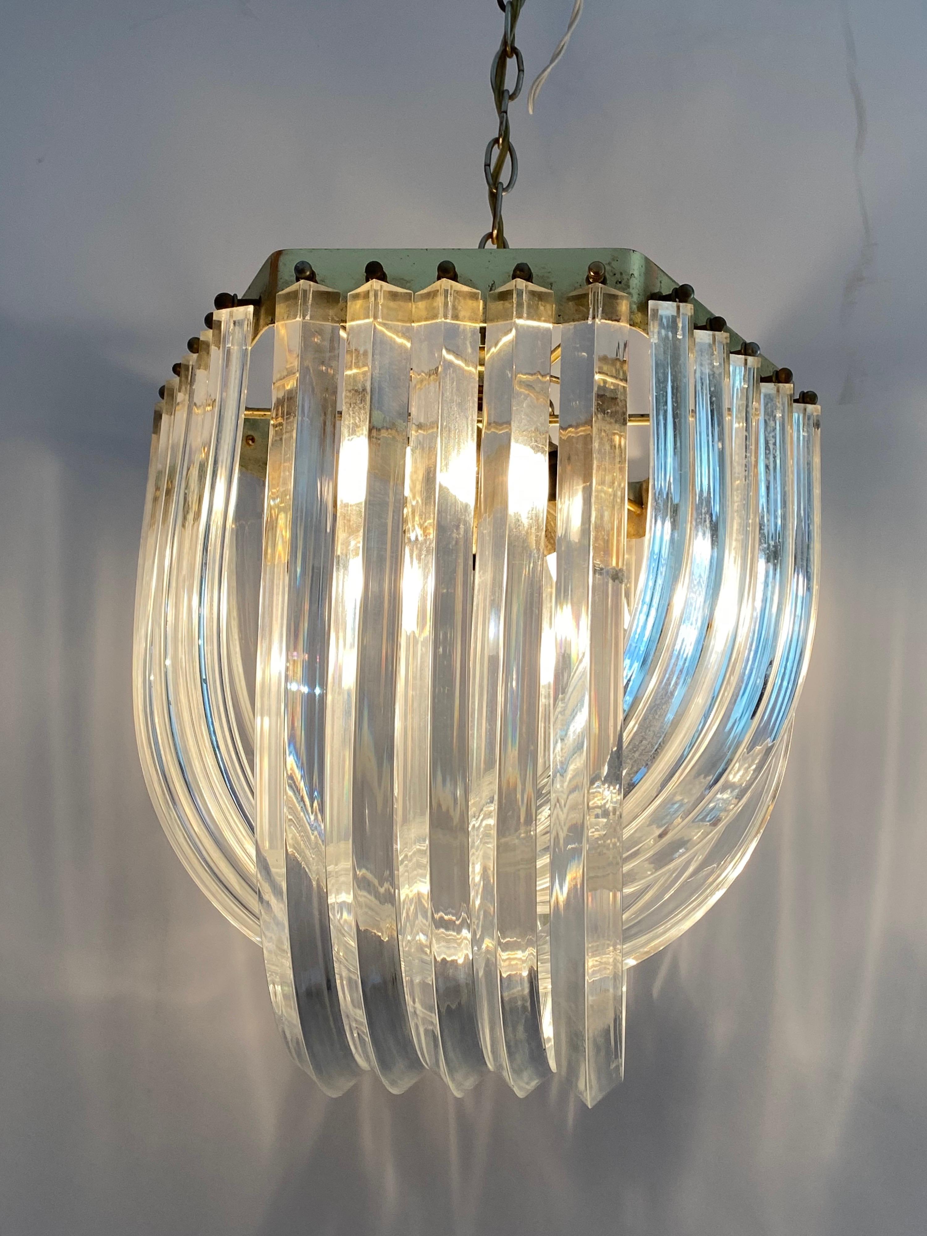 Late 20th Century Molded Lucite Cascading Fixture