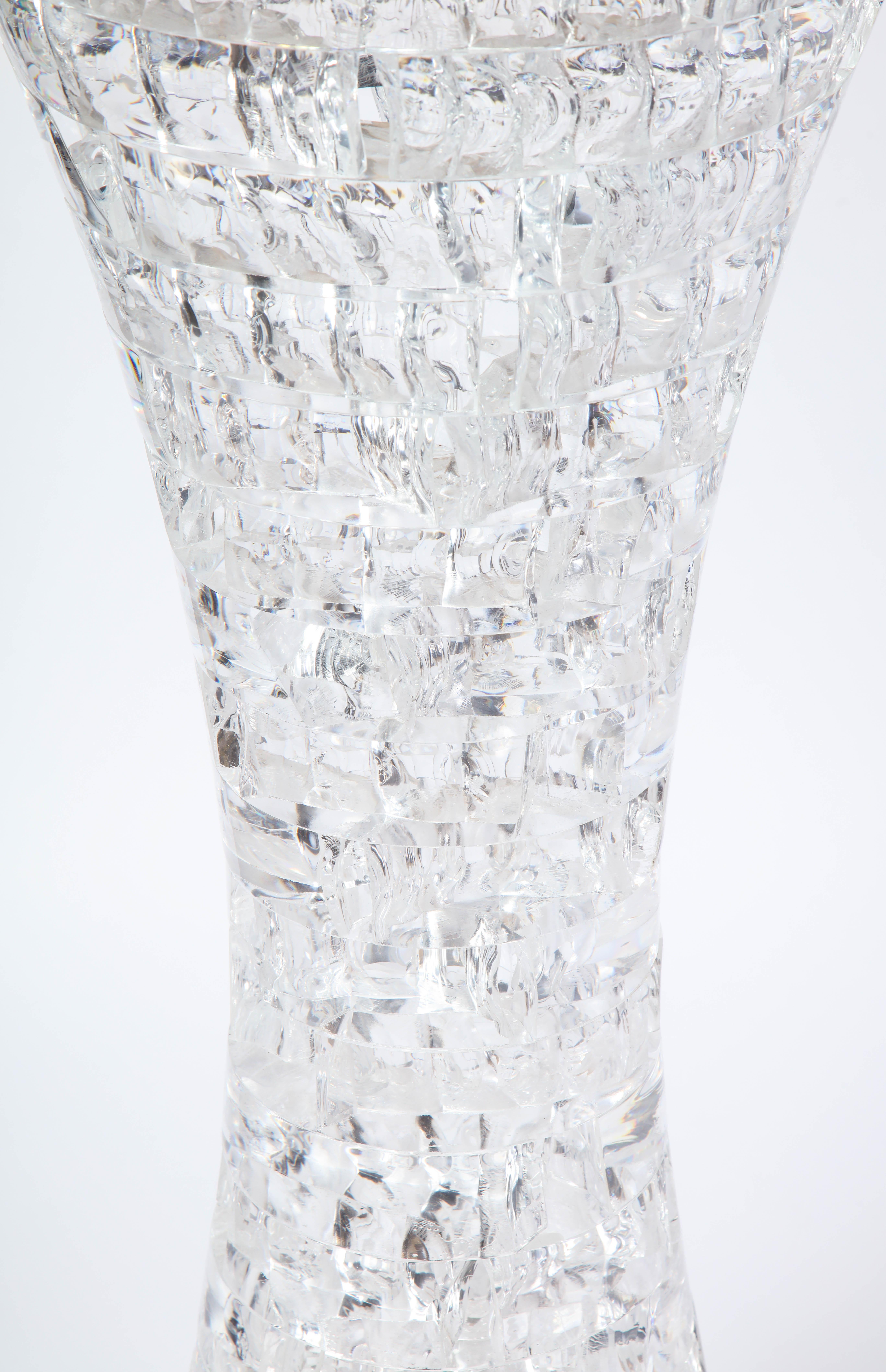 Molded Lucite Side Table with Glass Top, 20th Century 3