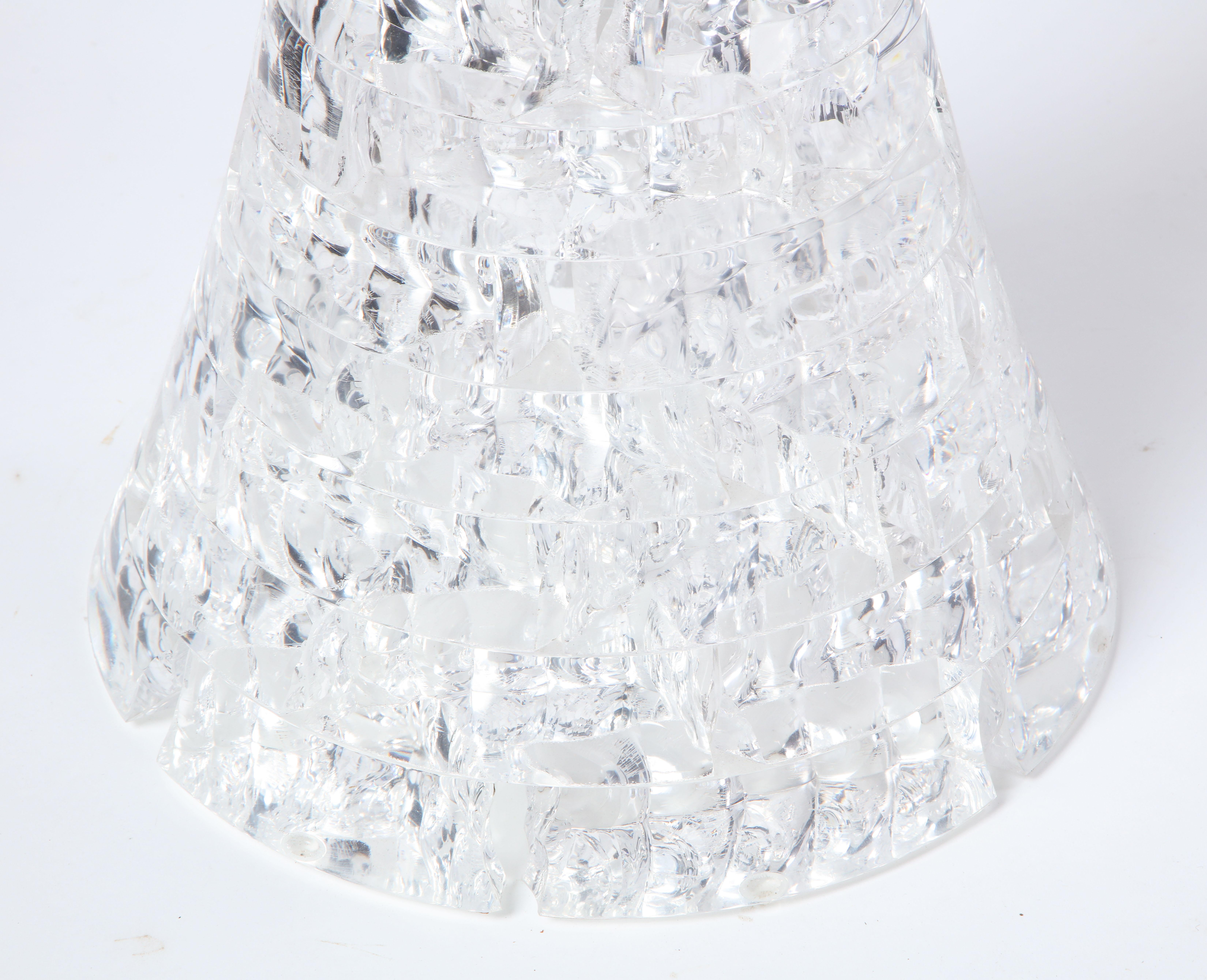 Molded Lucite Side Table with Glass Top, 20th Century 4