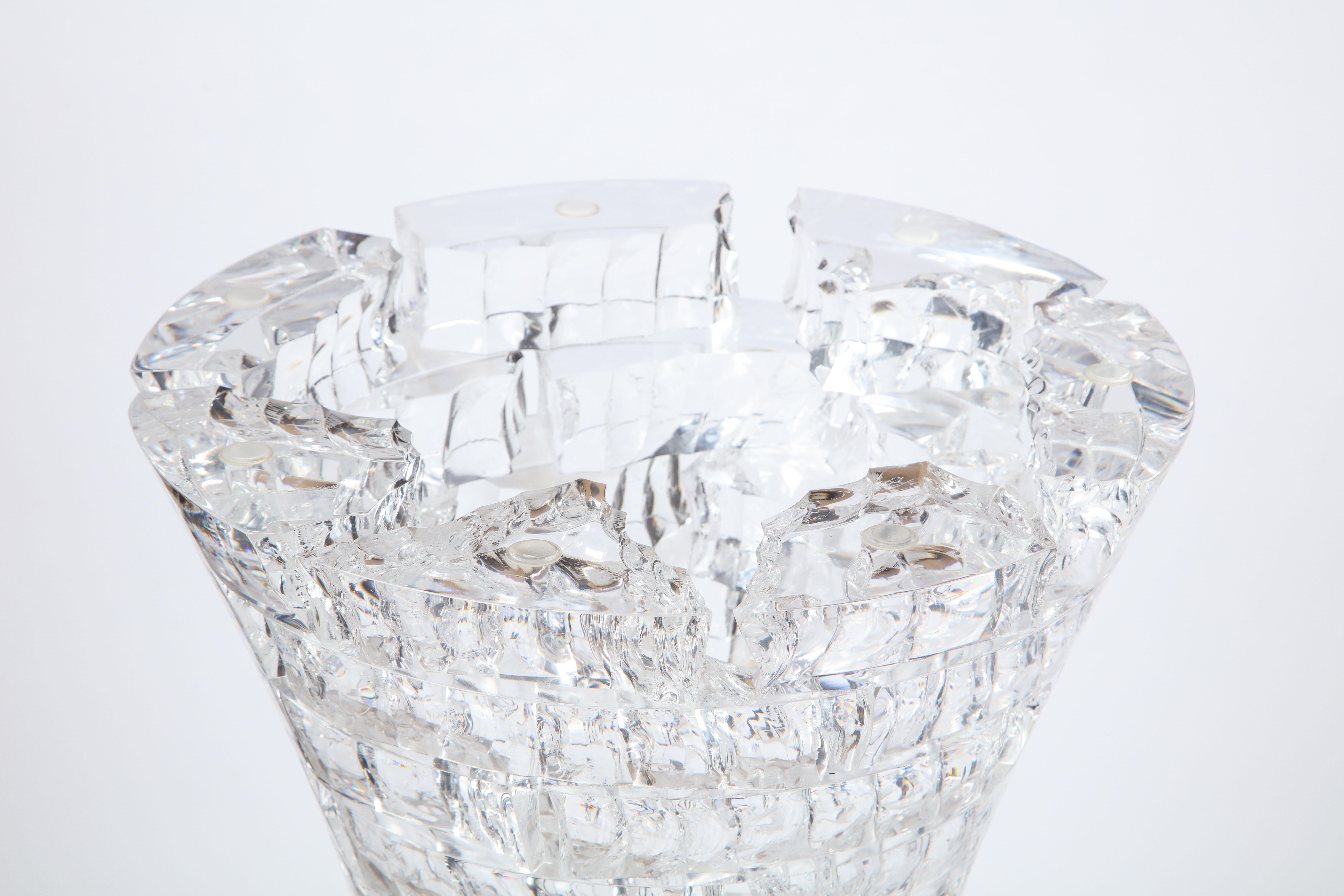 Molded Lucite Side Table with Glass Top, 20th Century 5