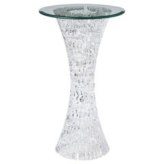 Molded Lucite Side Table with Glass Top, 20th Century
