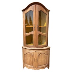 Molded Oak Corner Cabinet circa 1950, 20th Century