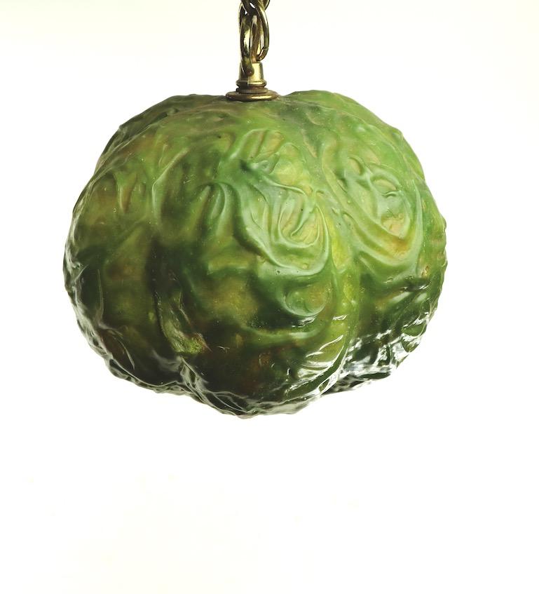 Molded Plastic Cabbage Chandelier by Feldman Pair Available For Sale 5