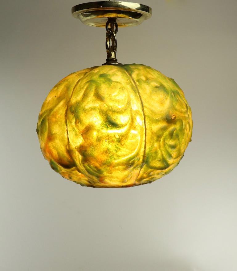 20th Century Molded Plastic Cabbage Chandelier by Feldman Pair Available For Sale