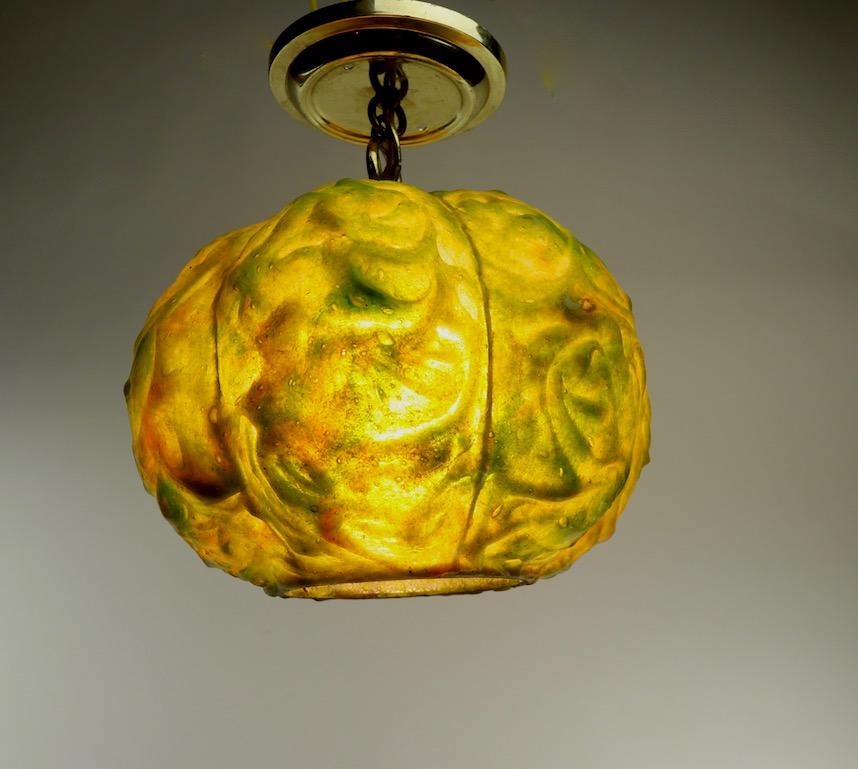 Molded Plastic Cabbage Chandelier by Feldman Pair Available For Sale 1