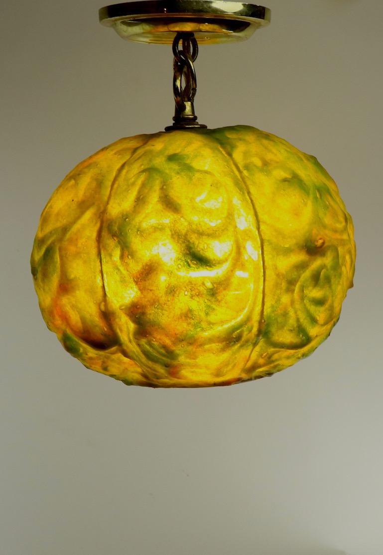 Molded Plastic Cabbage Chandelier by Feldman Pair Available For Sale 2