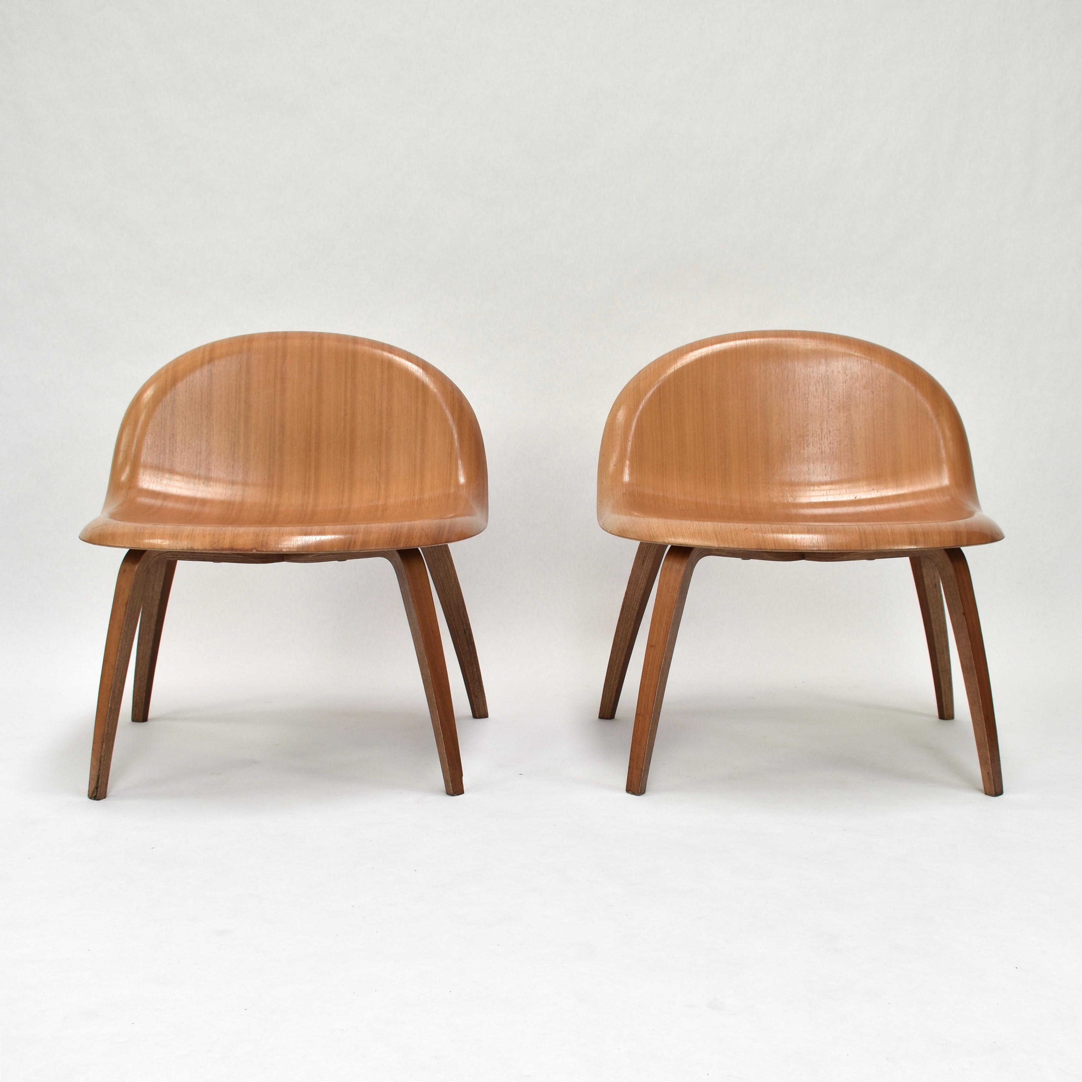 Danish Molded Plywood Lounge Chairs by Boris Berlin and Poul Christiansen for Komplot