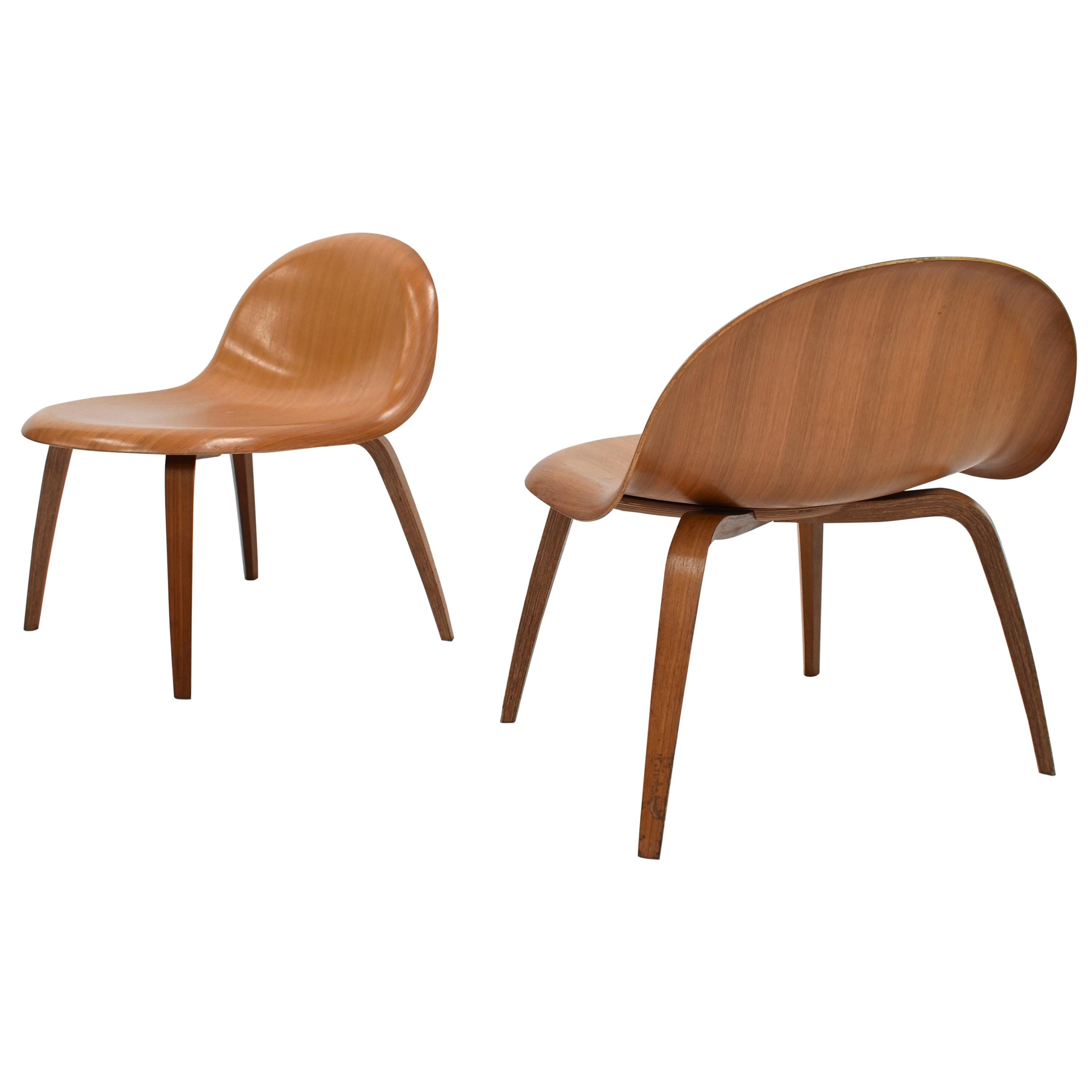 Molded Plywood Lounge Chairs by Boris Berlin and Poul Christiansen for Komplot