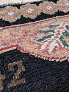 Kilim rosa moldavo - Alfombra plana europea vintage - Arte mural - Fechado en 1972