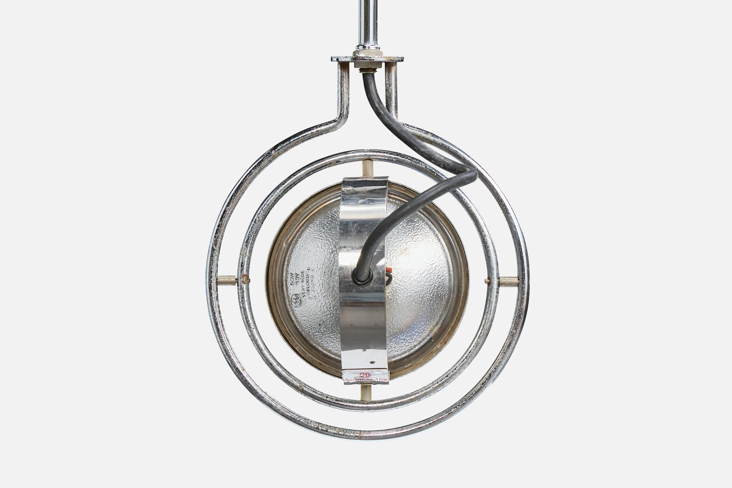 Mole Richardsson, Pendelleuchten, Chrom, Frankreich, 1980er Jahre im Angebot 1