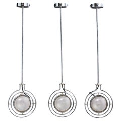 Mole Richardsson, Pendelleuchten, Chrom, Frankreich, 1980er Jahre Mole Richardsson, Pendelleuchten, Chrom, Frankreich, 1980er Jahre