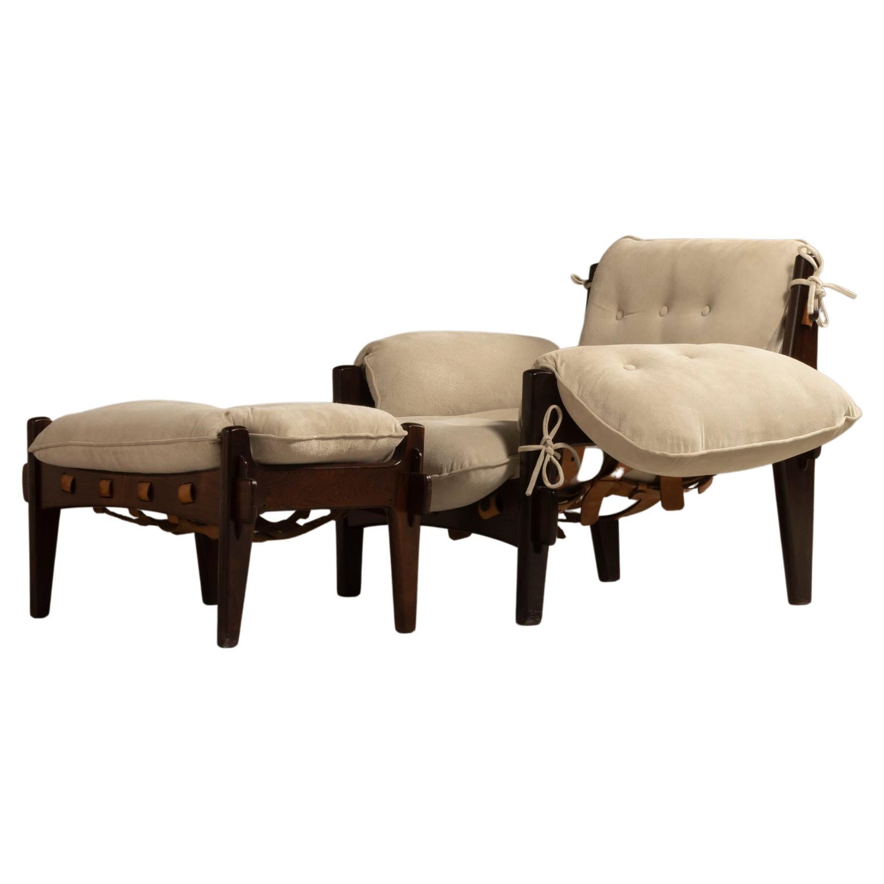 Moleca Lounge Chair and Ottoman, Sergio Rodrigues, Brazilian Mid-Century Modern