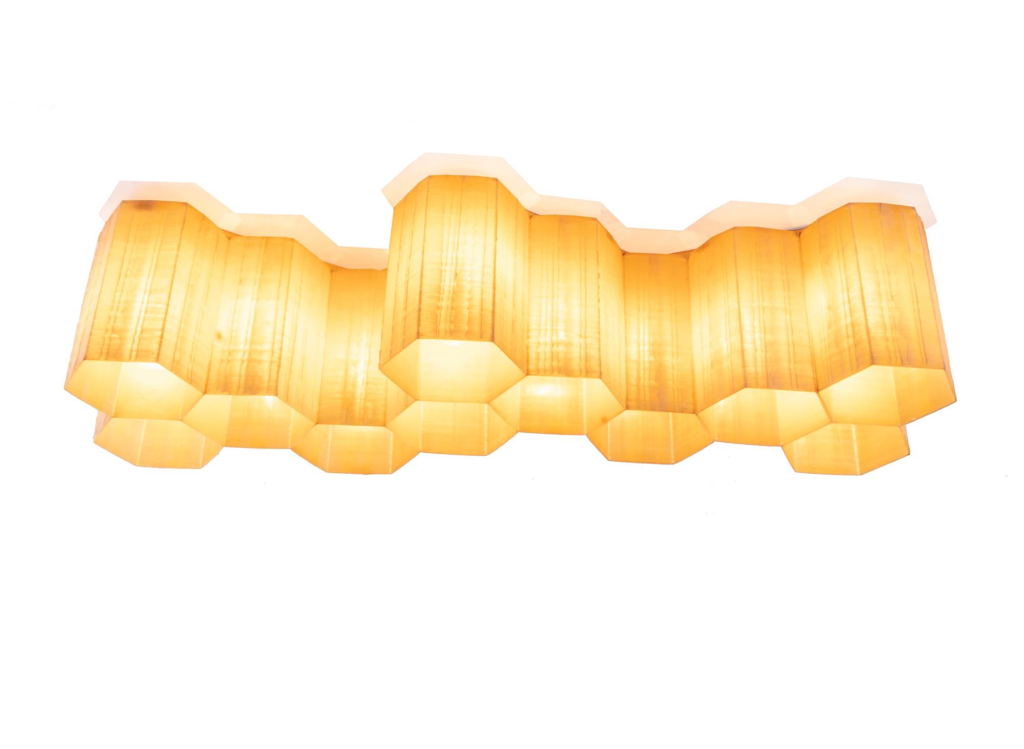 Applique murale et éclairage moléculaire « Honeycomb » à 11 lumières en fibre de verre et acier, 1950 Bon état - En vente à Niederdorfelden, Hessen