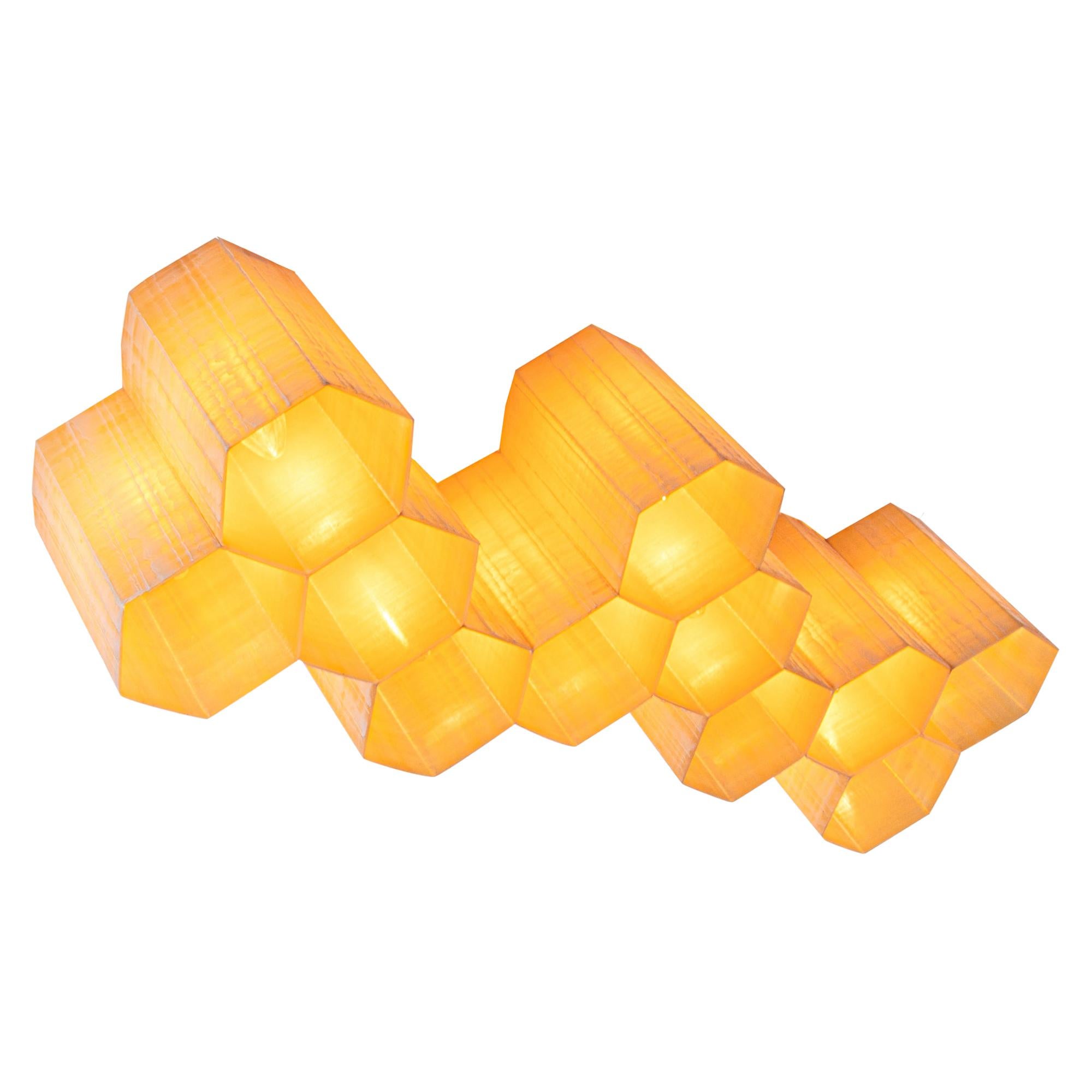 1950 Molecular 'Honeycomb' 11-light Flush Mount & Wall Light Fiberglass & Steel