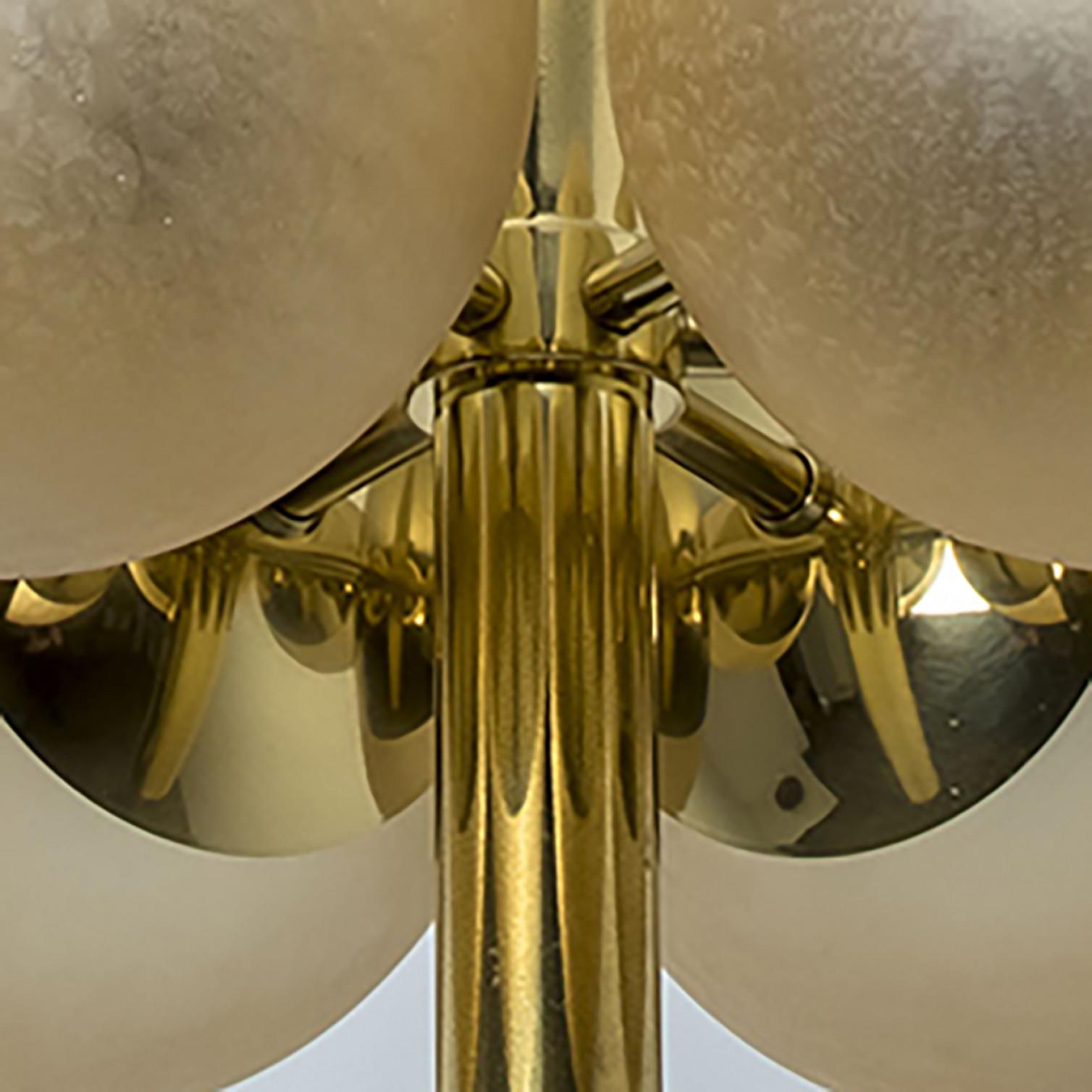 Mid-Century Modern Lustre Molecular Kaiser avec verre ambré soufflé à la main en vente