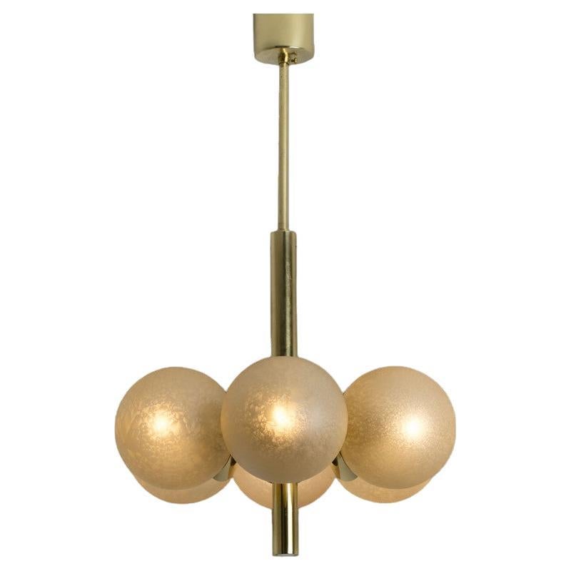 Lustre Molecular Kaiser avec verre ambré soufflé à la main