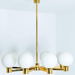 Molecular Chandelier by Kaiser with Hand Blown Opaline Glass