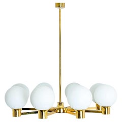 Molecular Chandelier by Kaiser with Hand Blown Opaline Glass
