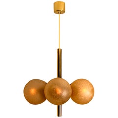 Molecular Chandelier by Kaiser with Six Smoked Hand Blown Glass Globes
