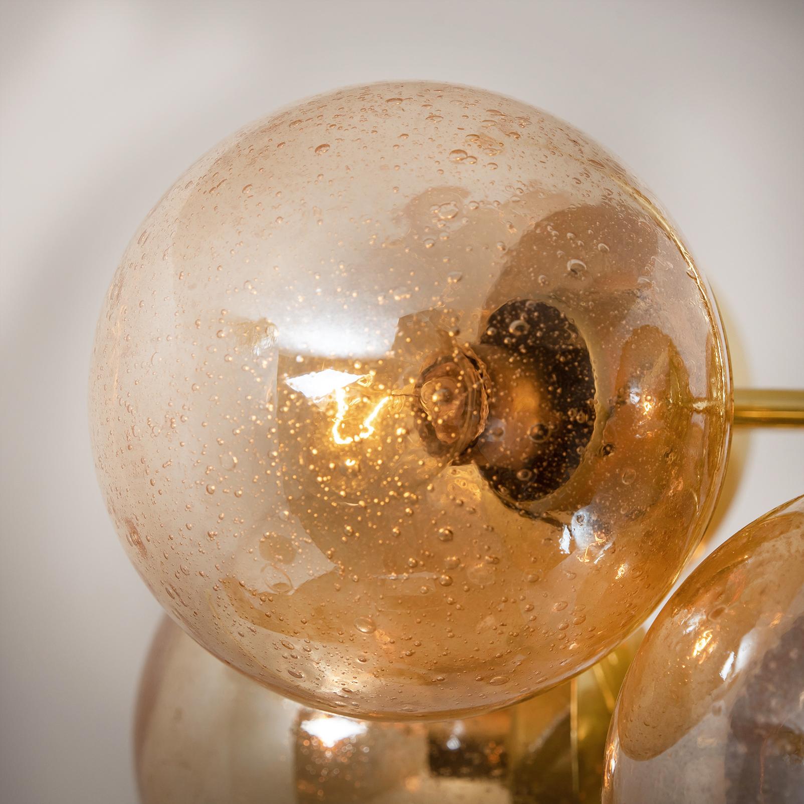 Molecular Chandelier by Kaiser with Smoked Hand Blown Glass Globes 4