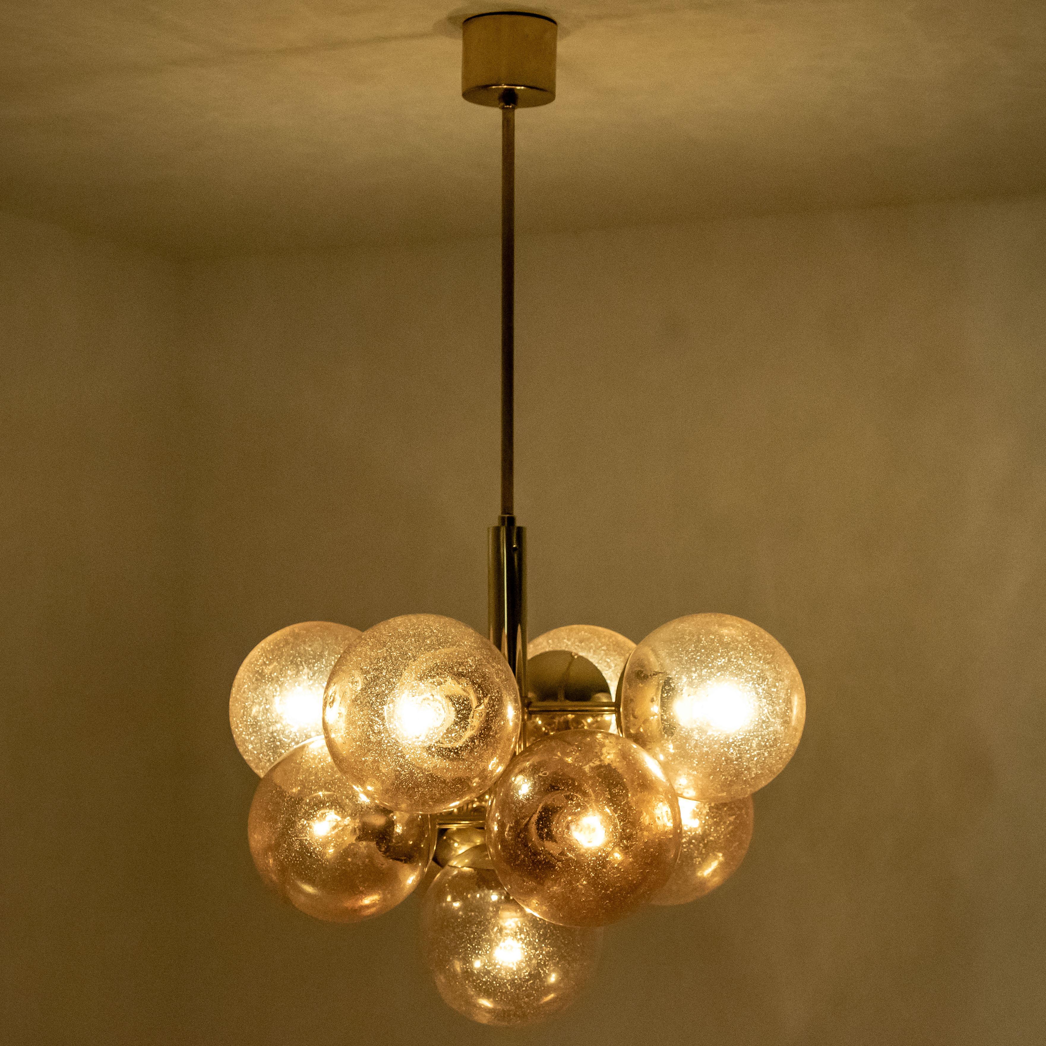 Molecular Chandelier by Kaiser with Smoked Hand Blown Glass Globes 9