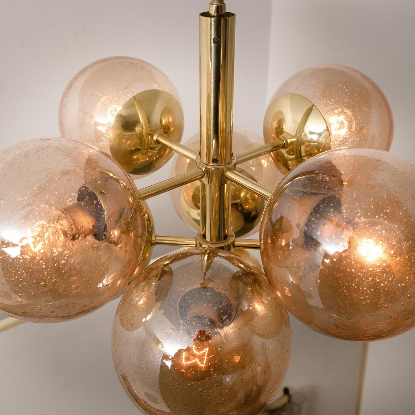 Molecular Chandelier by Kaiser with Smoked Hand Blown Glass Globes 1