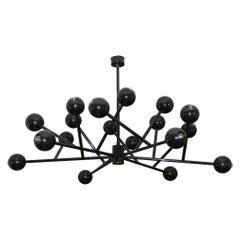 Molecular Extra Large Black Lacquer Chandelier, 150 cm, Philippe Starck Style