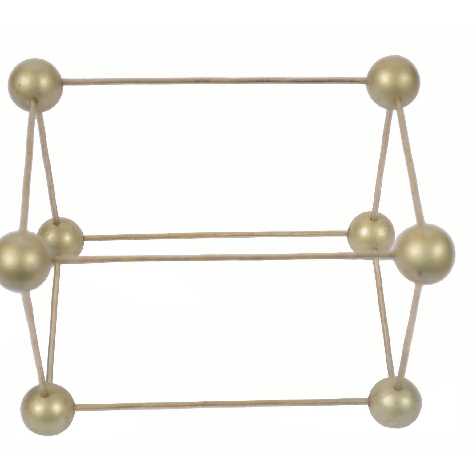 1950 Antique Scientific Iron and Wodd Molecular Structure depicting Iron/Sulfur  In Excellent Condition In Milan, IT