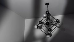 Molecule Chandelier, Brass and Glass, Contemporary Design, Europe by Schwung