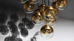 Molecule Cluster 19 Chandelier: Brass & Glass Contemporary Design by Schwung