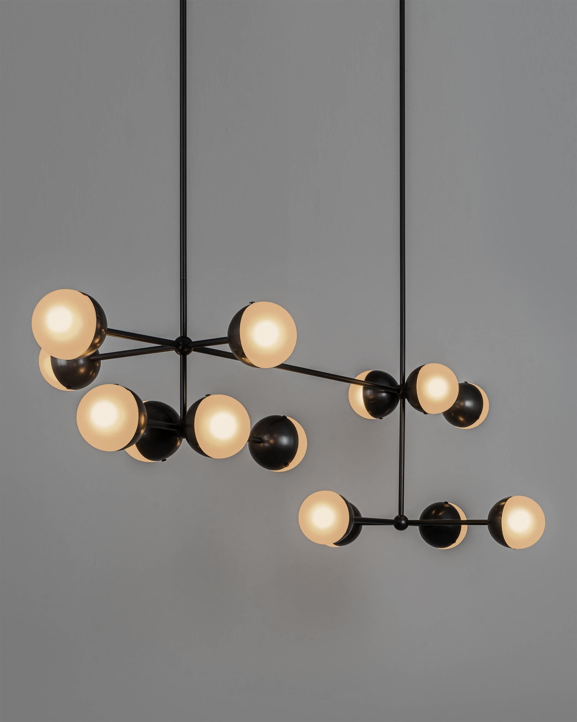 Molecule Linear Chandelier In New Condition For Sale In High Point, NC